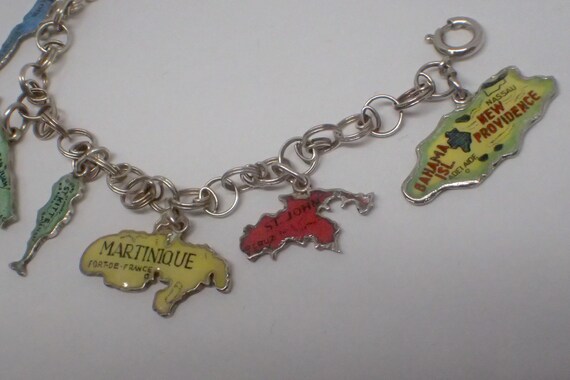 Caribbean Islands Charms Bracelet Vintage 1950s M… - image 4