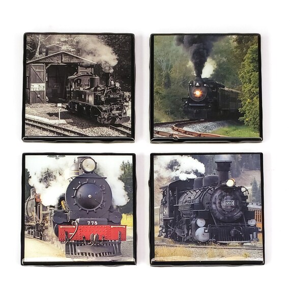 Black Edges Sloths Resin Tile Drink Coaster Set