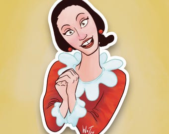 Olive Oyl Screen Icon Vinyl Sticker