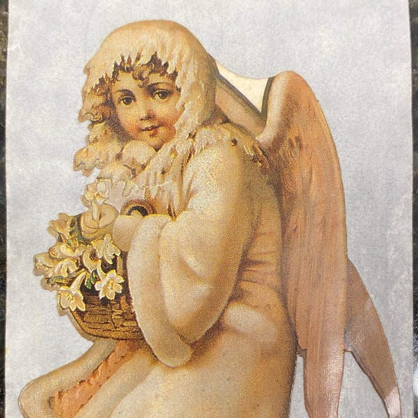 free shipping rare Vintage John grossman gifted line 1986 Victorian girl snow Angel stickers wings