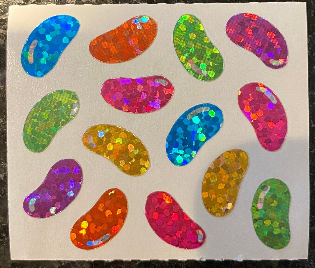 Rarest Sticker Bean Free Shipping Rare Vintage Hambly Jelly Beans Candy Sparkle Glitter ...