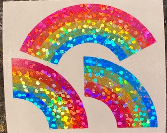 free shipping rare Vintage Hambly Rainbows sparkle glitter prismatic sticker