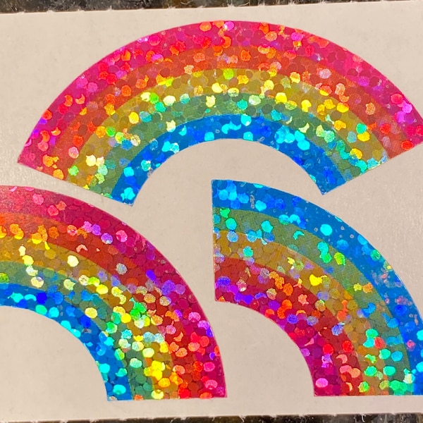 free shipping rare Vintage Hambly Rainbows sparkle glitter prismatic sticker