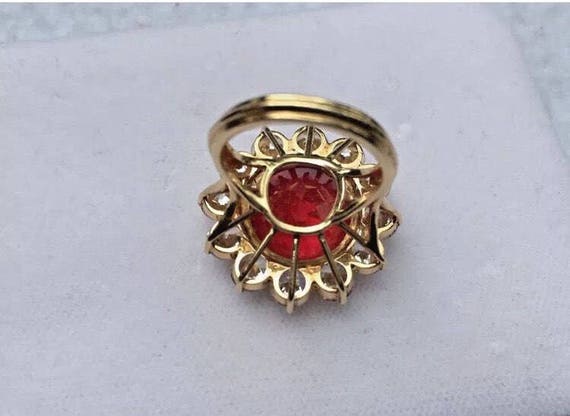 Vintage Estate Synthetic Bright Red Ruby Cubic Zi… - image 4