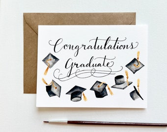 Graduation Card Congratulations Graduate Gift Watercolor Card for College Graduate