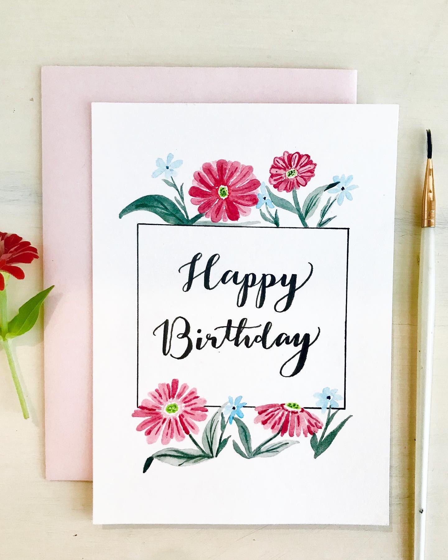 Set of 10 Floral Happy Birthday Cards 5x7 inches with | Etsy