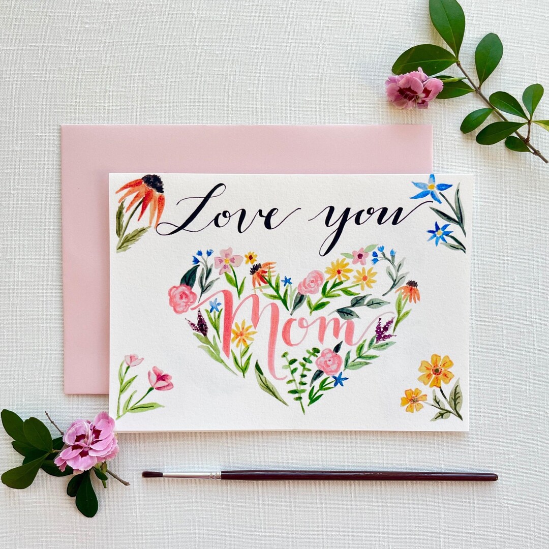 Mother's Day Card Floral Watercolor Card Gift for Mom - Etsy