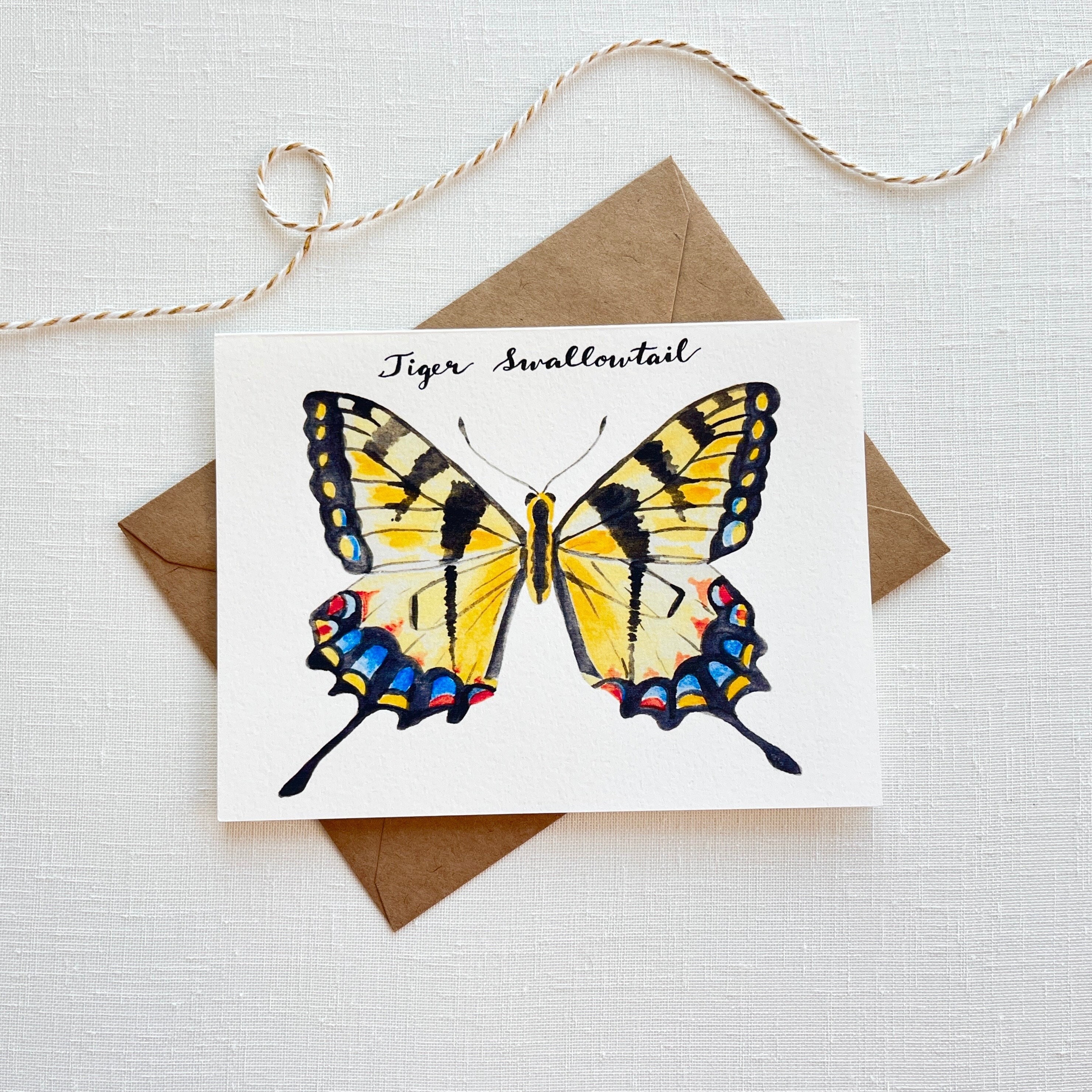 Swallowtail Butterfly Greeting Card Watercolor Card Gift With Blank ...