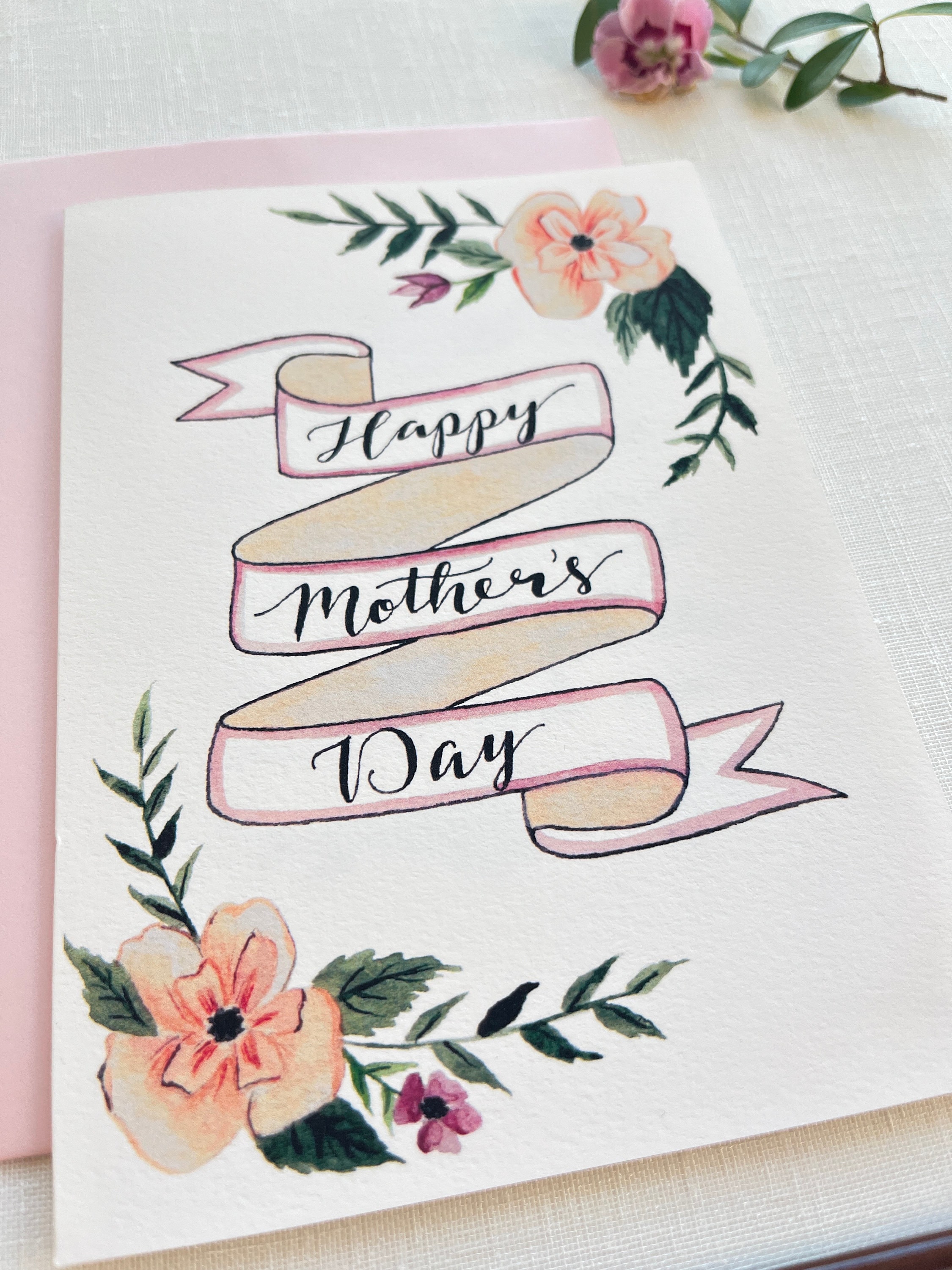 Mother’s Day Card Floral Watercolor Card Gift for Mom - Etsy