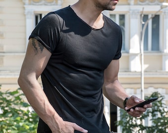 Abetteric Men Scoop Neck Pullover Silm Fit Oversize Pullover Tshirt Top Abetteric Men Scoop Neck Pullover Silm Fit Oversize Pullover Tshirt Top