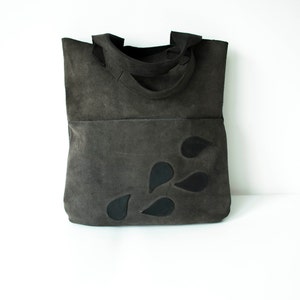 Leather Bag/Women Handbag/Gray Big Bag/Genuine Leather Handbag/Handmade Leather Bag