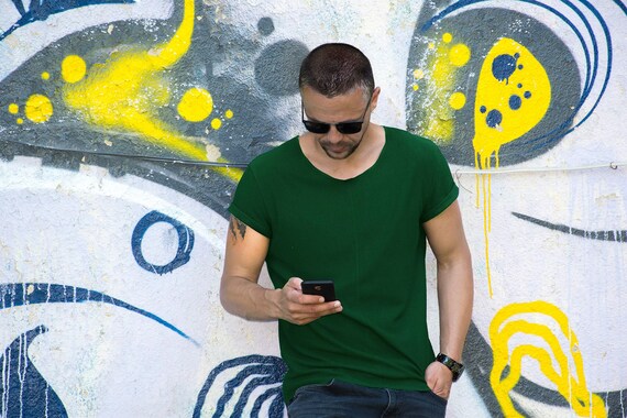 T shirt décolleté homme clearance