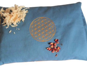 Energy pillow blue with the Flower of Life