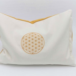 Energy pillow Natural White with the Flower of Life