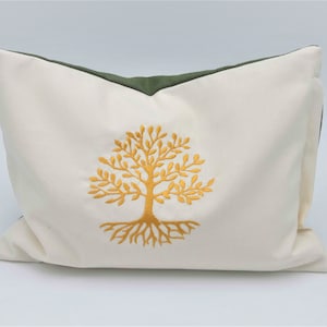 Energy - Pillow natural white with the tree of life, herbal pillow, support pillow, cuddle pillow