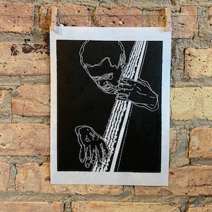 Charles Mingus, 1964 | Jazz | Double Bassist | Linocut Print | hnPrints