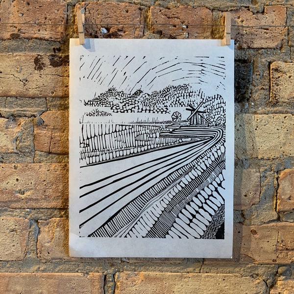 Lake Shore Drive 06 | Chicago Skyline | Linocut Print | hnPrints