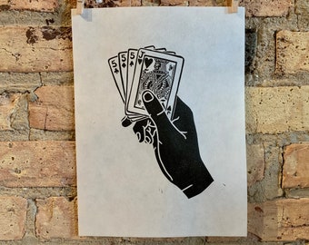 Fifteens (29) | Cribbage | Linocut Print | hnPrints