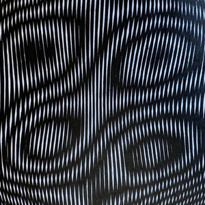 Curved Surface / Moiré Test 11 V3 | Optical Illusion | Linocut Print ...