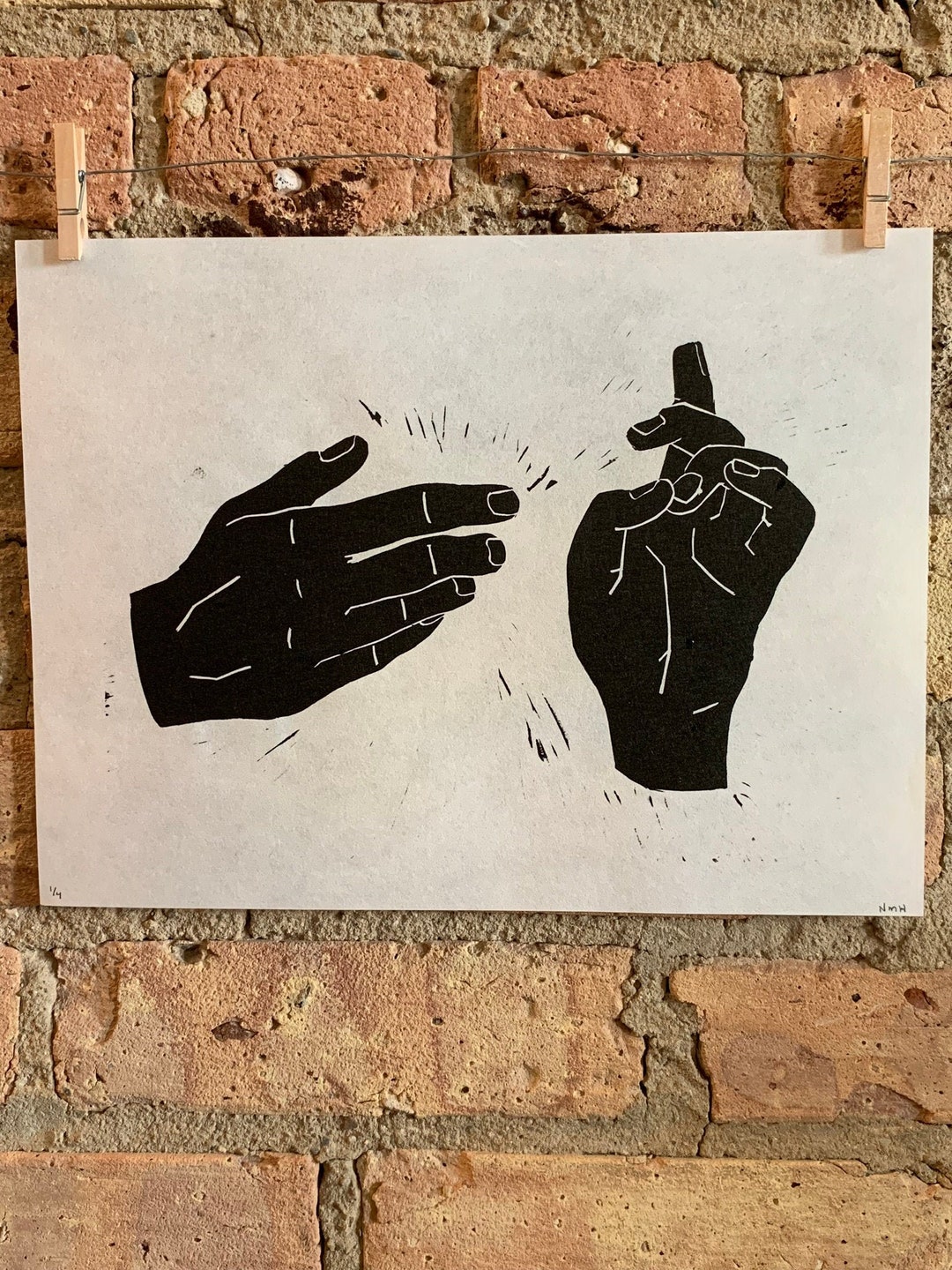 Iconography Hands ICXC Linocut Print Hnprints Etsy