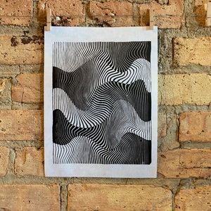 Gradients / Moiré Test 09 | Linocut Print | hnPrints | Optical Illusion | Abstract | Geometric | Minimal | Op Art