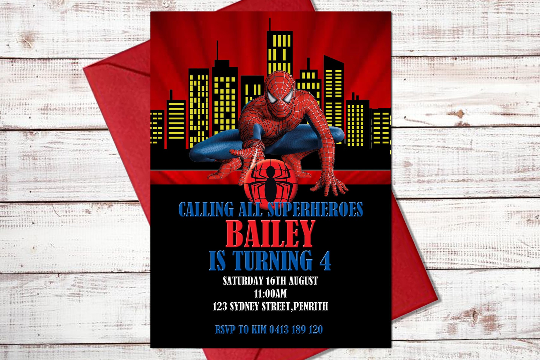 Editable Spider Man Birthday Invitations