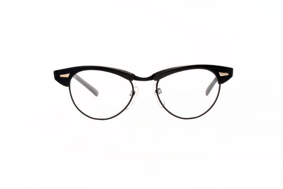 black glasses with white inside