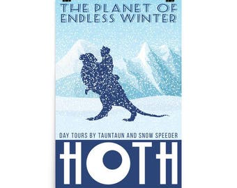 Star Wars Hoth Retro Travel Poster