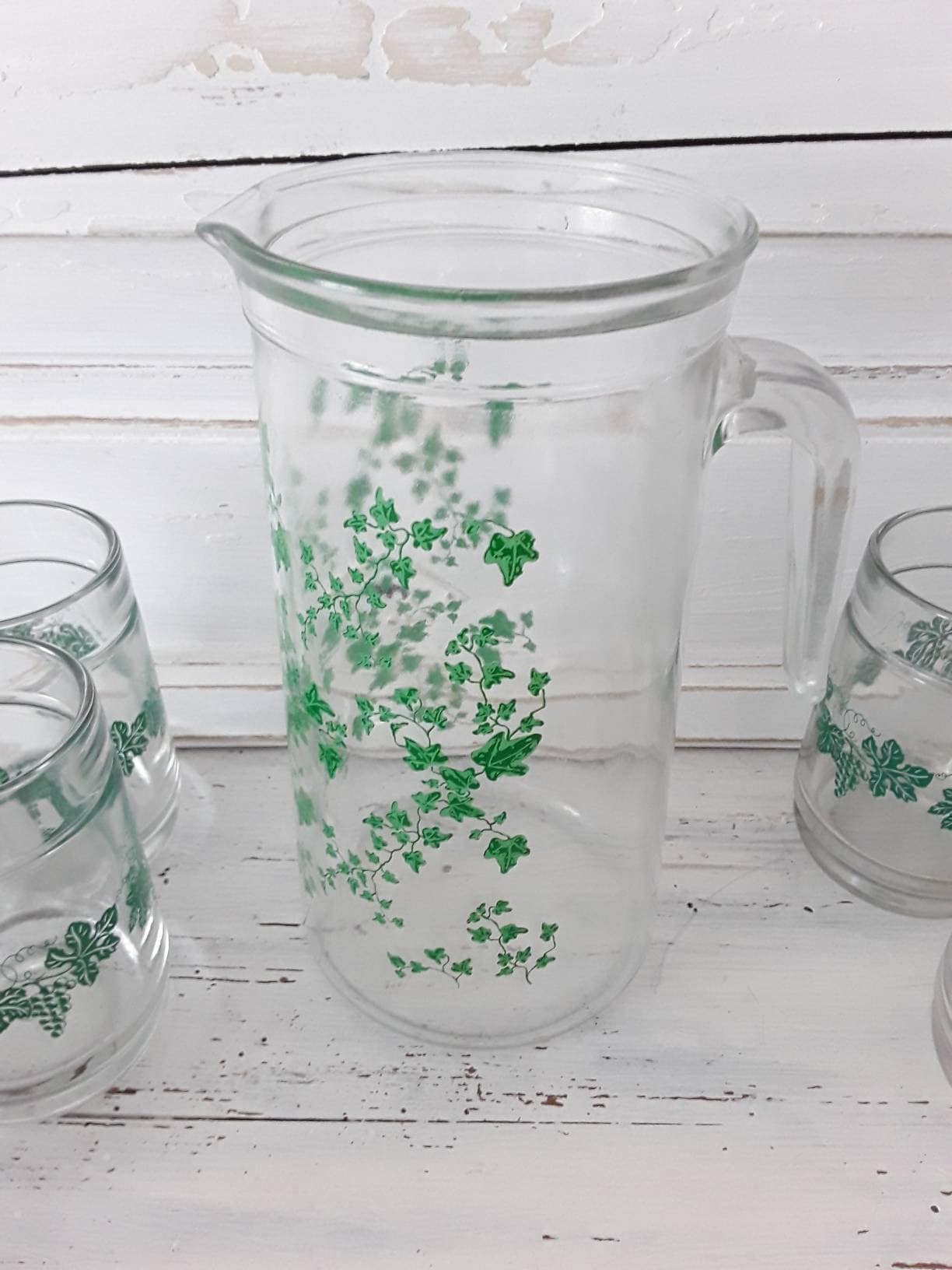Set juice jug 6 glasses glass jug carafe Etsy