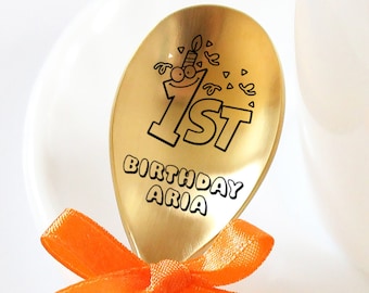 Birthday girl boy gift spoon Custom name Personalized party cutlery Engraved 1st 2nd 3rd 4th 5th 6th 7th birthday spoon