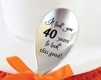Personalized spoon for 40th 50th 60th birthday: Engraved name spoon Customized gift cutlery