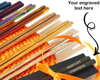 Juego de palillos personalizados: Acero inoxidable reutilizable, palillos personalizados, regalo especial, kit de sushi (idea de regalo)