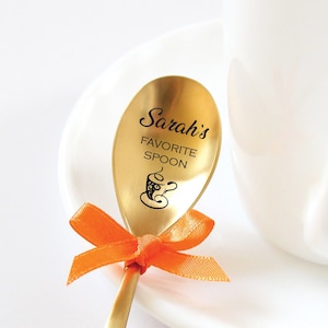Colher personalizada com iniciais colher personalizada para amantes de café Talheres gravados presente