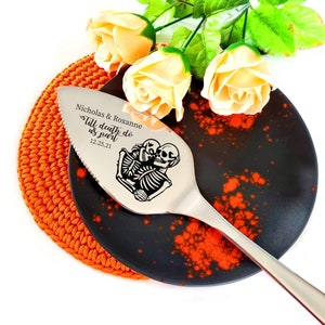 パーソナライズされたウェディングケーキサーバー - 結婚式の日付が刻印されたカッター - エレガントなブライダルシャワーまたはレセプションギフト