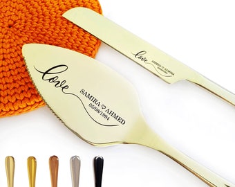 Kuchenmesser und Servier-Set für Hochzeit - Personalisiertes graviertes Kuchen-Ausstecher-Set, Servier-Set für Brautparty-Hochzeitsgeschenk