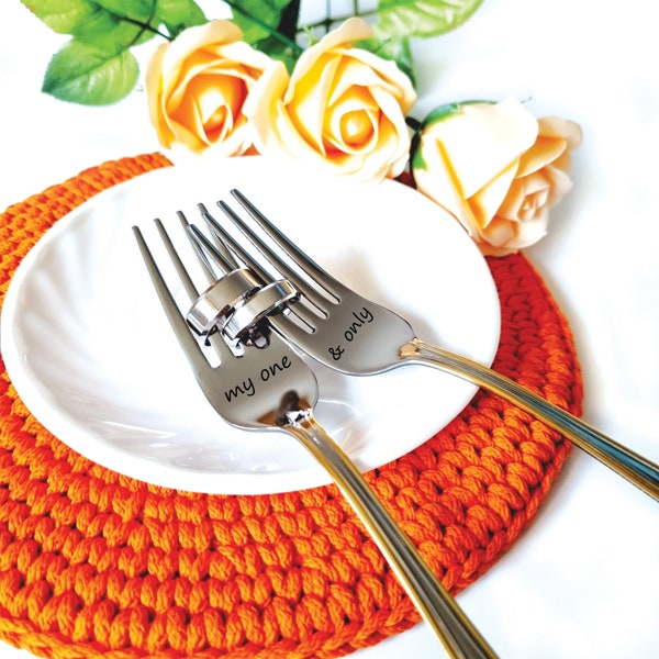 Custom Wedding Day Forks - I do Me too Set of Forks for Mr and Mrs, Engraved Forks, Personalized Wedding Keepsake for Couples