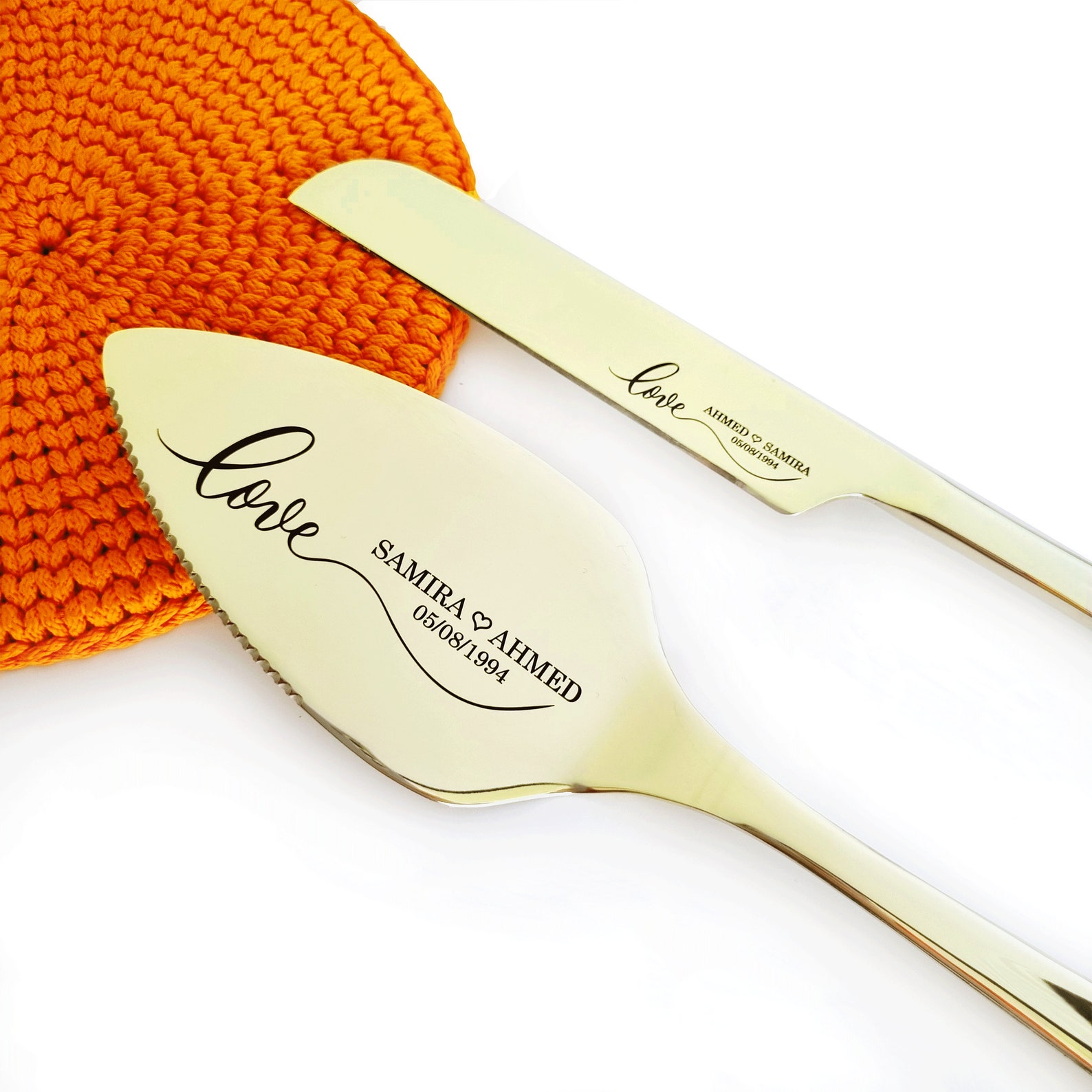 Wedding Cake Server Set Black Personalized Engraved Cake Etsy