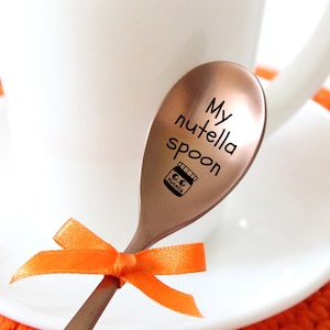 MY Nutella spoon - custom name Personalised spoon Engraved nut butter lovers spoon Customized cutlery gift