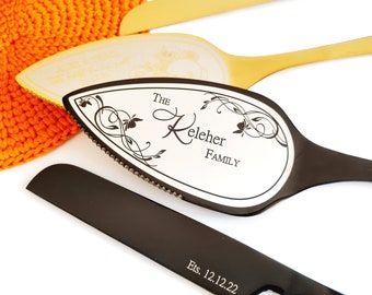 Personalisierte Hochzeitstorte Messer und Tortenheber Schneideset, gravierte Edelstahl Cutter für Braut