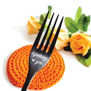 I Forking Love You - I Love Forking You Engraved Fork, Couple Fork Best Funny Gift For Loved Lovers, Custom Personalized Fork