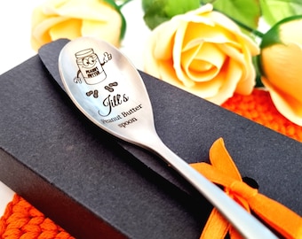 Peanut butter spoon custom name Personalized for kids child dad brother sister Engraved peanut butter spoon Customized gift cutlery