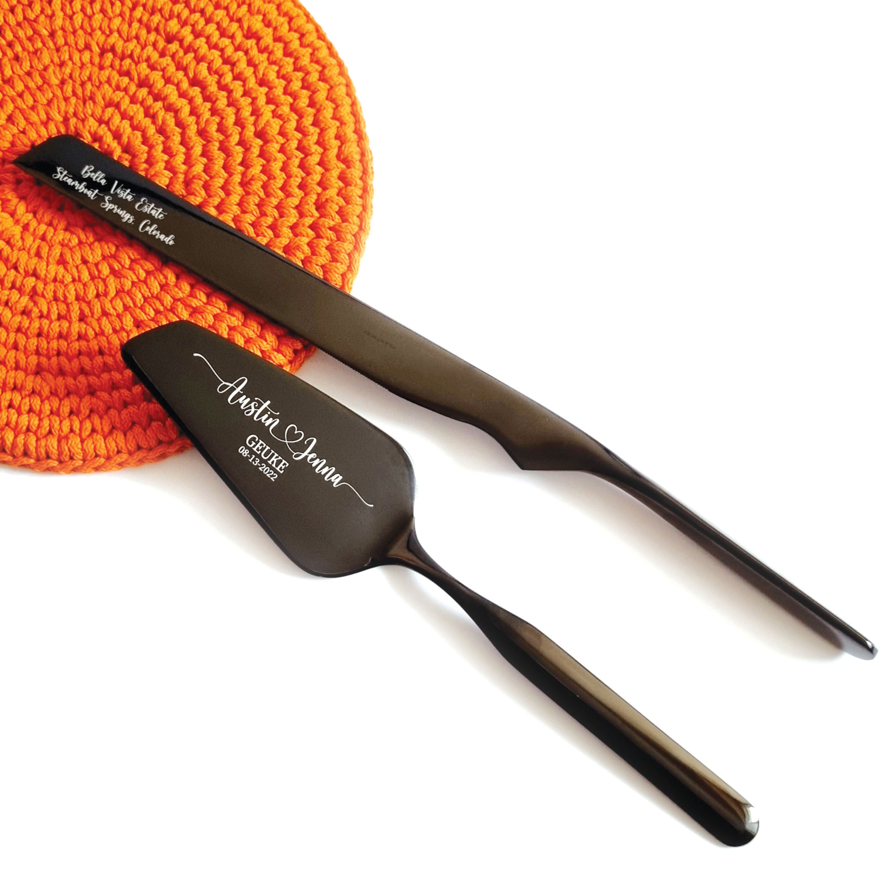 Black Wedding Cake Cutting Set Luxury Bugatti Personalized Etsy