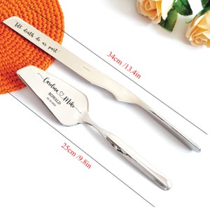 BUGATTI Wedding Cake Cutting Set - Personalized Engraved Cake Server and Knife Cutter Set, Serving Set Bridal Shower Wedding Gift