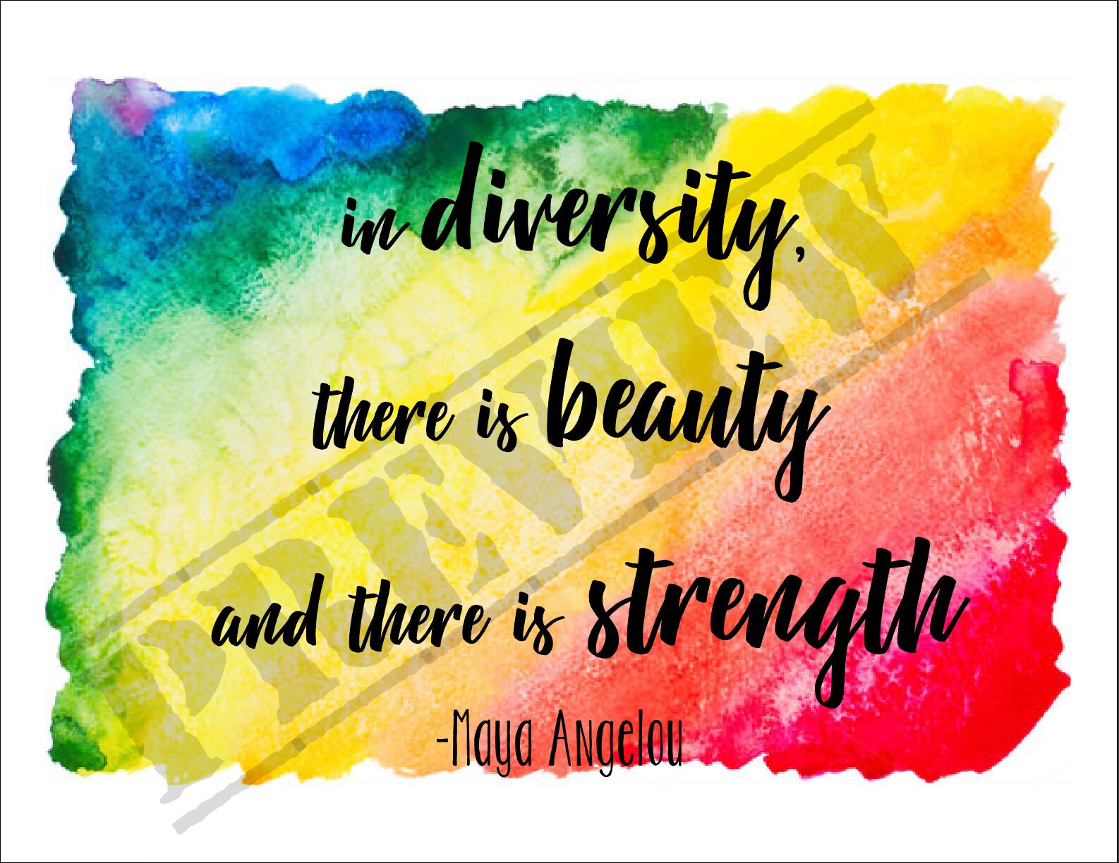 Maya Angelou Diversity Quote Diversity Poster: Motivational Angelou Quote On Rainbow | Etsy Sweden