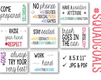 Hashtag Signs/Posters for Bulletin Boards or Classroom: Printable!