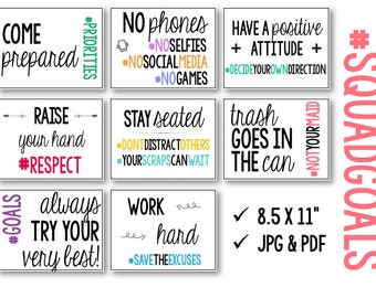 Hashtag Signs/Posters for Bulletin Boards or Classroom: Printable!