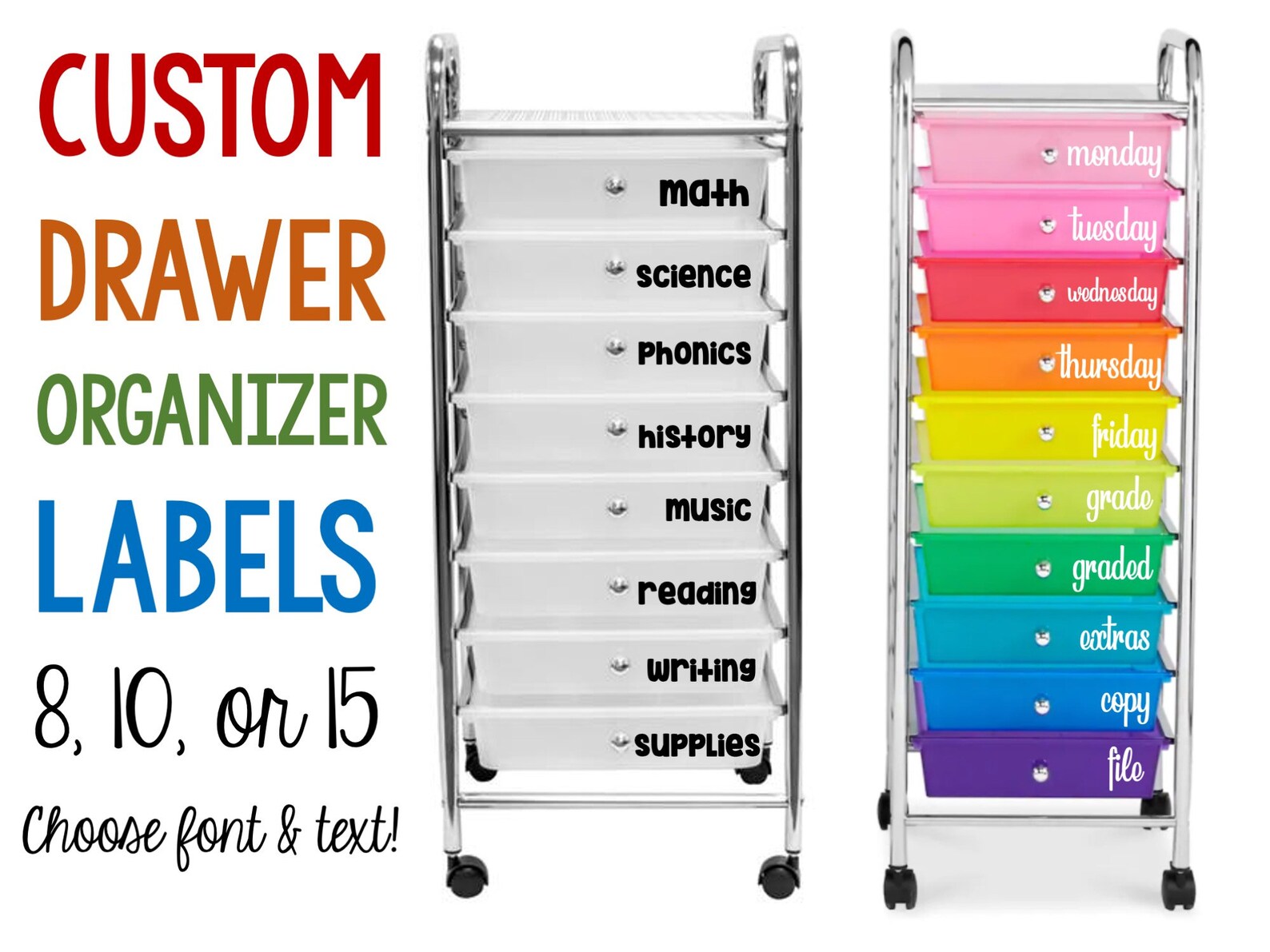 Custom Drawer Organizer Labels Etsy
