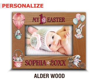 PERSONALIZE-My First Easter Picture Frame-Happy Easter gift-Baby Girl I Boy 1st Easter -baby 1st Easter- UV Print Picture Frame