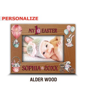 Personalized Baby&#39;s First Easter Picture Frame: UV Print Easter Gift
