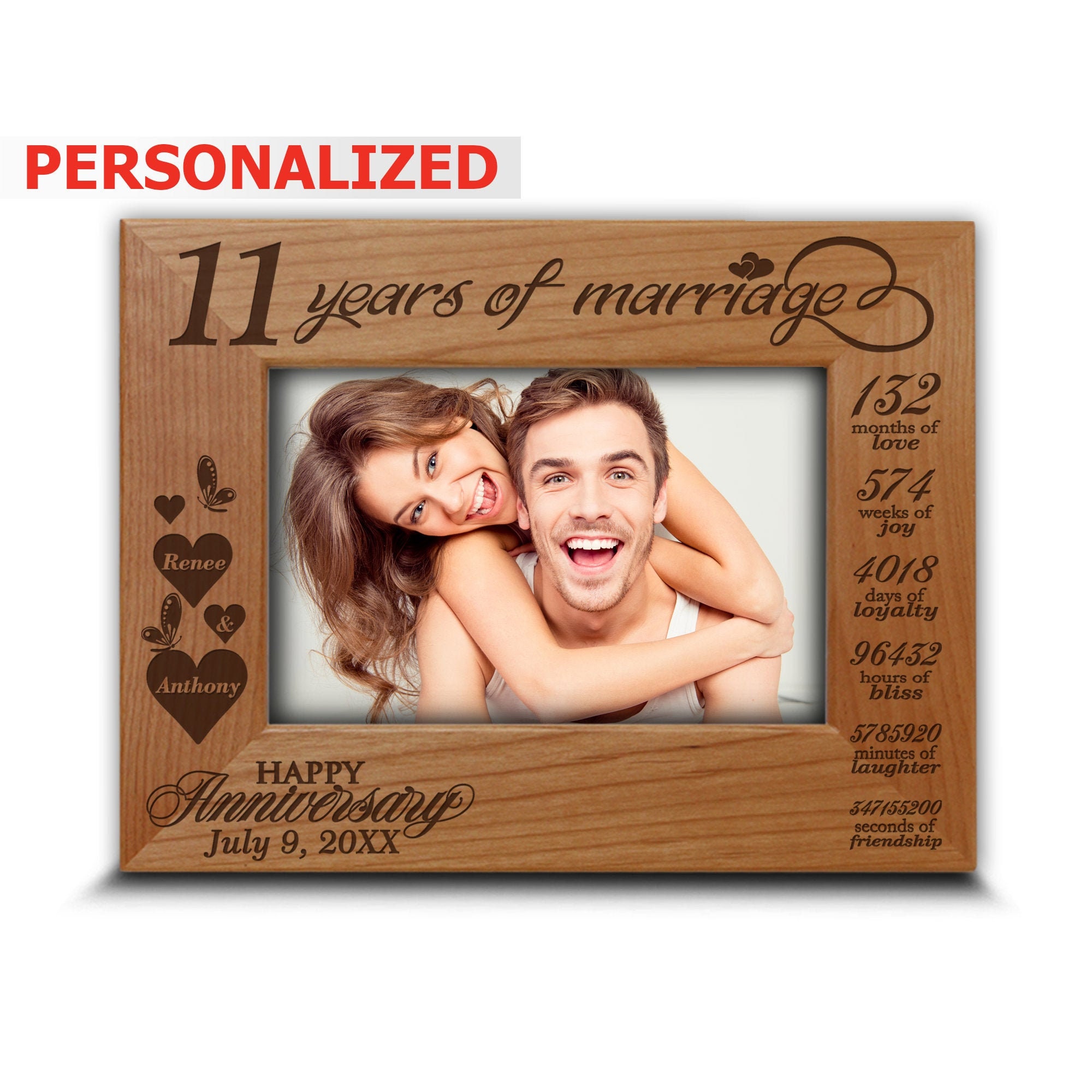 Shop Best Glitzby Anniversary Block - Wedding Day - Engraved